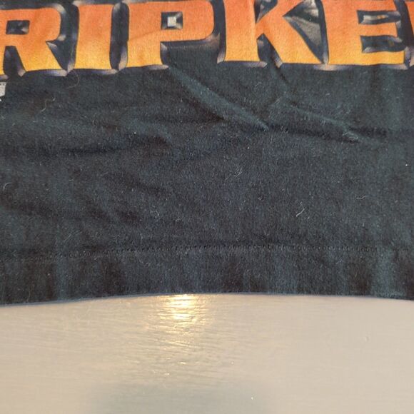 Vintage Pro Player Cal Ripkin T Shirt Mens XL Black Orioles Single Stitch - Picture 7 of 7